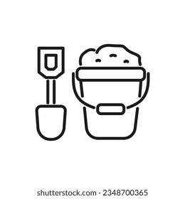 sand bucket vector icon in line style