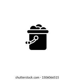 Sand bucket vector icon. Symbol for your web site design, logo, app, UI. Vector illustration, EPS