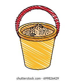 sand bucket vector illustration