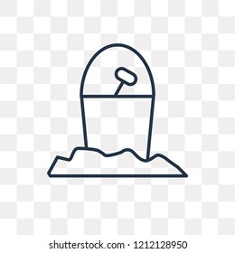 Sand bucket vector outline icon isolated on transparent background, high quality linear Sand bucket transparency concept can be used web and mobile