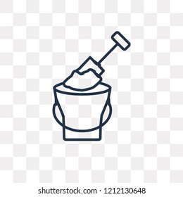 Sand bucket vector outline icon isolated on transparent background, high quality linear Sand bucket transparency concept can be used web and mobile