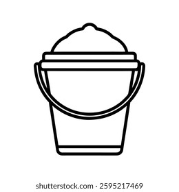 Sand Bucket vector silhouette  with while Background art
