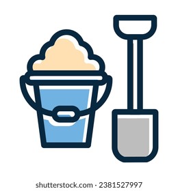 Sand Bucket Vector Thick Line Filled Dark Colors Icons For Personal And Commercial Use.
