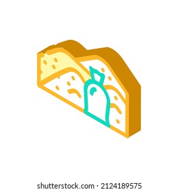 material de construcción de arena vector de icono isométrico. signo de material de construcción de arena. ilustración de símbolo aislado