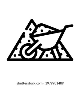 sand building material line icon vector. sand building material sign. isolated contour symbol black illustration