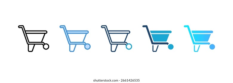Sand Cart icon set multiple style collection