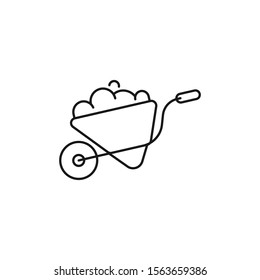 sand cart - minimal line web icon. simple vector illustration. concept for infographic, website or app.