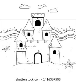 Sand castle in the beach design