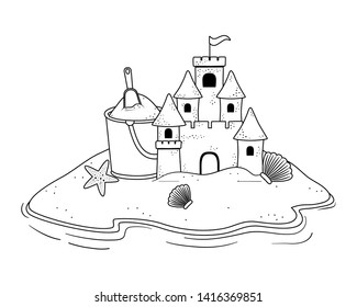 Sand castle in the beach design