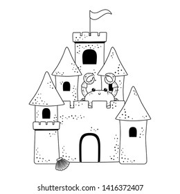 Sand castle in the beach design Sand castle in the beach design