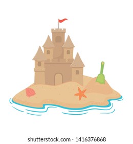 Sand castle in the beach design