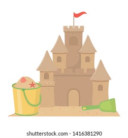 Sand castle in the beach design