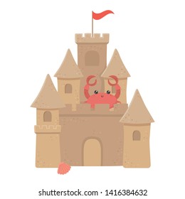 Sand castle in the beach design