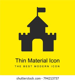 Sand castle bright yellow material minimal icon or logo design