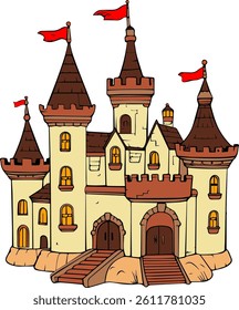 Sand Castle Cartoon Illustration Vector