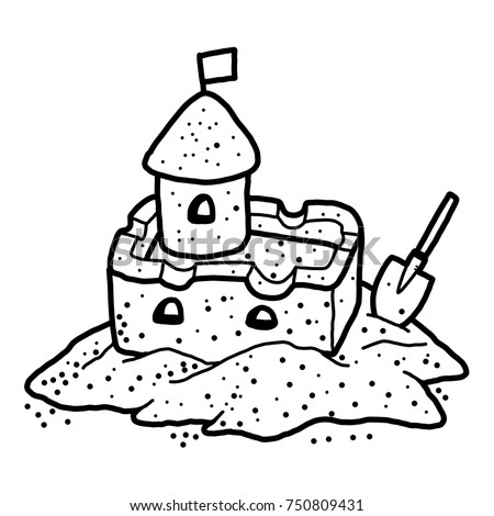 Download Sand Castle Cartoon Vector Illustration Black Stock Vector (Royalty Free) 750809431 - Shutterstock