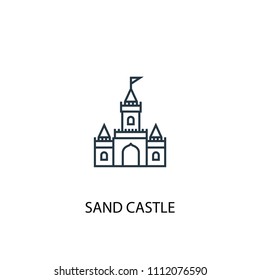 sand castle concept line icon. Simple element illustration. sand castle concept outline symbol design from beach set. Can be used for web and mobile UI/UX