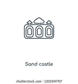 Sand castle concept line icon. Linear Sand castle concept outline symbol design. This simple element illustration can be used for web and mobile UI/UX.