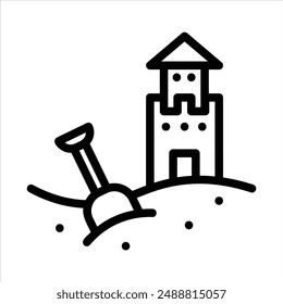sand castle in flat design style
