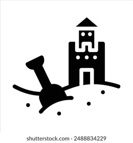sand castle in flat design style