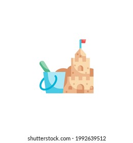 sand castle Flat Icon Isolated On White Background