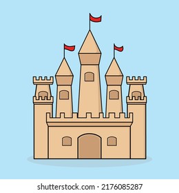 sand castle flat vector logo icon design illustration wallpaper background