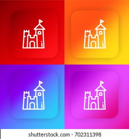 Sand castle four color gradient app icon set