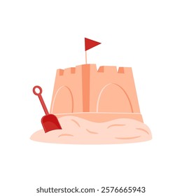 Sand Castle, Holidays Vector Illustration