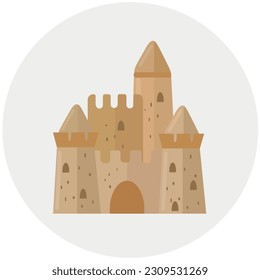 Sand castle icon clipart avatar logotype isolated vector flat illustration