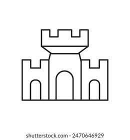 diseño de iconos de castillo de arena, aislado sobre fondo blanco, Ilustración vectorial