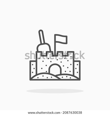 Sand Castle icon. Editable Stroke and pixel perfect. Outline style. Vector illustration. Enjoy this icon for your project.