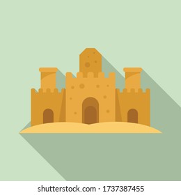 Sand castle icon. Flat illustration of sand castle vector icon for web design