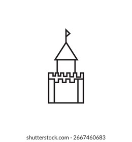 Diseño de elemento de ilustración de icono de castillo de arena