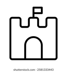 Sand Castle icon illustration in line style. Perfect for website mobile app presentation. Suitable for any user interface and user experience