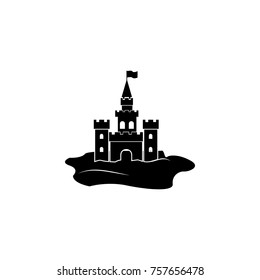 Sand castle icon on white background