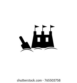 Sand castle icon on white background