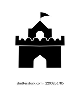 sand castle icon with simple design