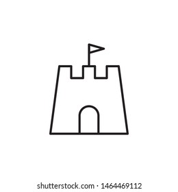 Sand castle icon vector on white background