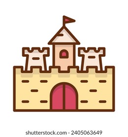 Vector de icono del castillo de arena en el diseño de moda