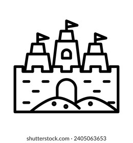 Sand castle icon vector on trendy design
