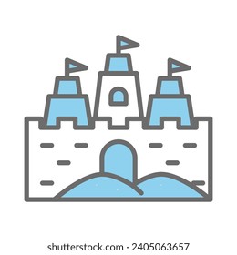 Vector de icono del castillo de arena en el diseño de moda