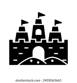 Sand castle icon vector on trendy design