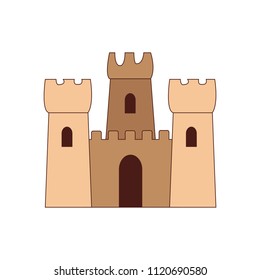 Sand castle isolated