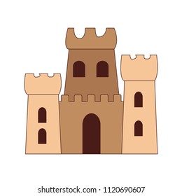 Sand castle isolated