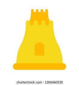 Sand castle isolated. Beach building. Vector illustration