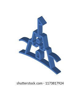 Sand castle isometric left top view 3D icon