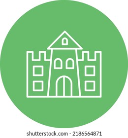 Sand Castle line circle icon vector image. Can also be used for web apps, mobile apps and print media.