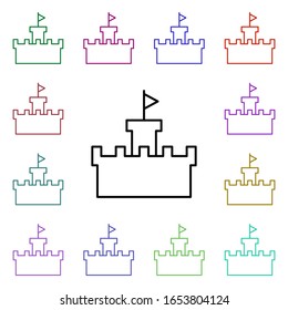 Icono de estilo multicolor de arena. Línea delgada simple, contorno vectorial de iconos de verano para ui y ux, sitio web o aplicación móvil