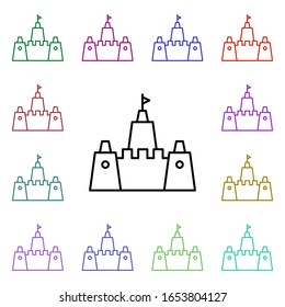 Sand castle multi color style icon. Simple thin line, outline vector of summer icons for ui and ux, website or mobile application