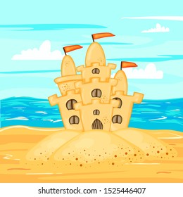 Sand House On Beach Stock Vector (Royalty Free) 1401212591